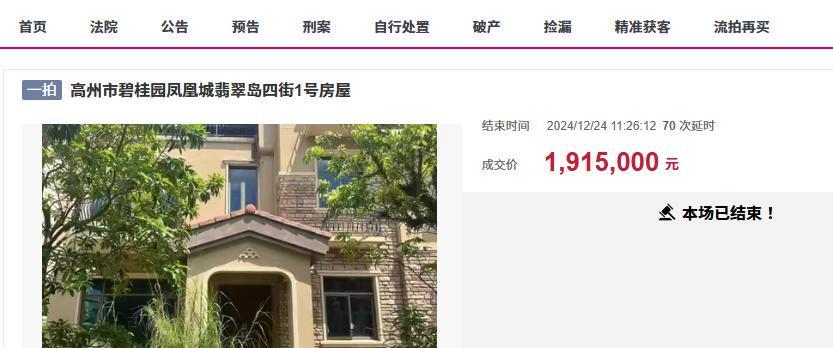  【法拍房深度】碧桂园双拼别墅130万起拍：两人报名为何仍流拍？ 房产家居